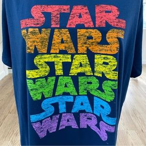 NWT M 2XL Disney, Star Wars, colorful navy blue short sleeve crewneck T-shirt